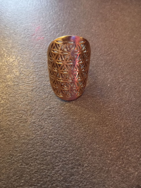 Anello fiore della vita ottone color oro