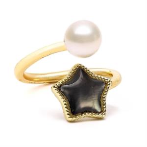 Anello perla e stella