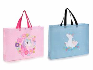 Borsa in tessuto con unicorno