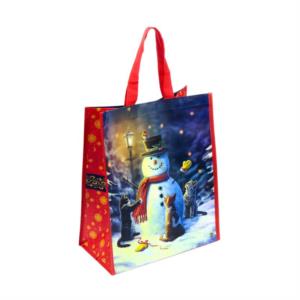 Borsa shopper gatto pupazzo neve