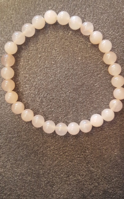 Bracciale in quarzo rosa pesca sfere 6 mm