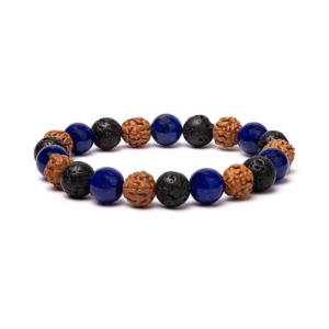 Bracciale pietra lavica rudraksha sodalite