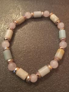 Bracciale quarzo rosa amazzonite