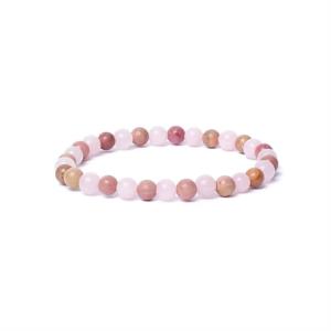 Braccialetto elastico in thulite quarzo rosa 