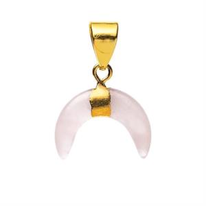 Ciondolo mezza luna quarzo rosa