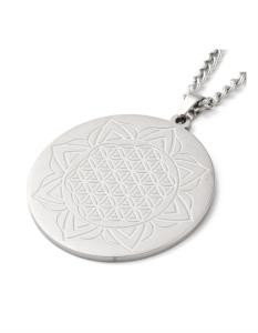 Collana in acciaio con ciondolo fiore della vita