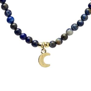 Collana lapislazzuli con ciondolo luna