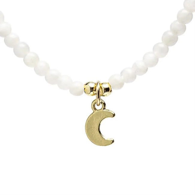 Collana pietra di luna con ciondolo luna