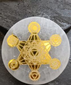 Disco selenite cubo Metatron