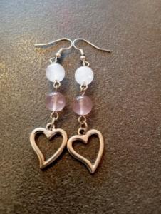 Orecchini con quarzo rosa e quarzo fragola