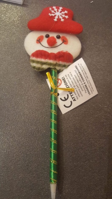 Penna sfera con pupazzo di neve