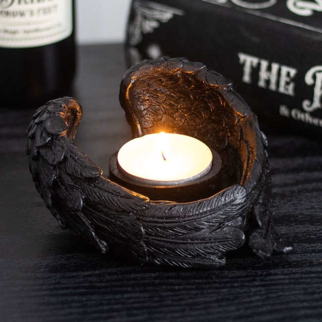Portacandele Tealight Ali di Corvo 