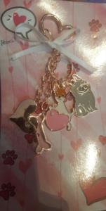 Portachiavi con cane e charm