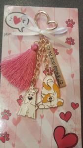 Portachiavi con gatto e charm