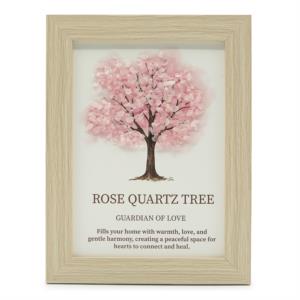 Quadro albero della vita quarzo rosa