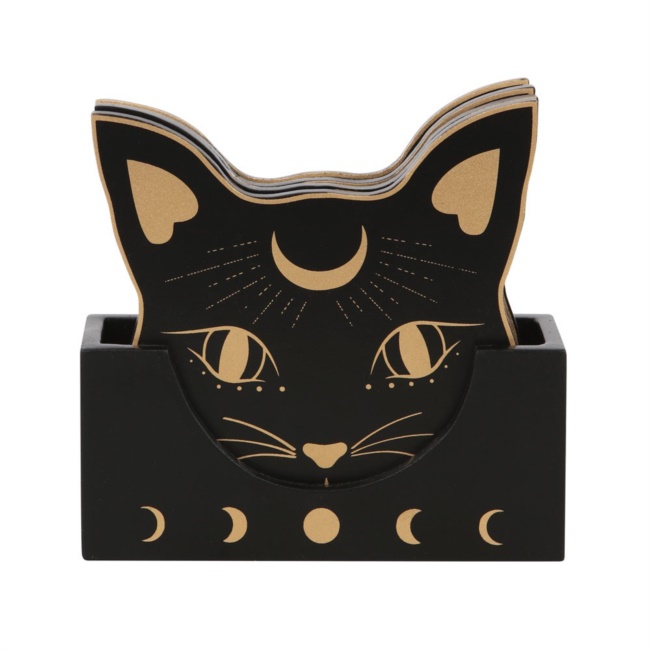 Set di 4 sottobicchieri Mystic Mog Cat Face