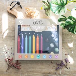 Set di candele e cristalli energetici