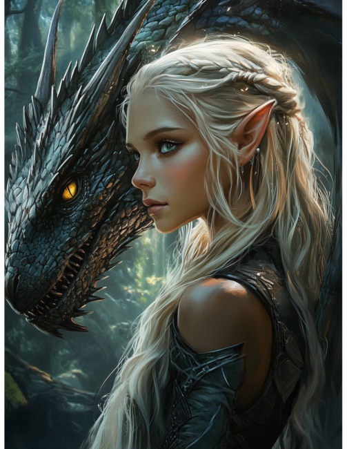 Targa da muro con fata e  drago