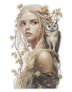 Targa da muro con fata e gufo