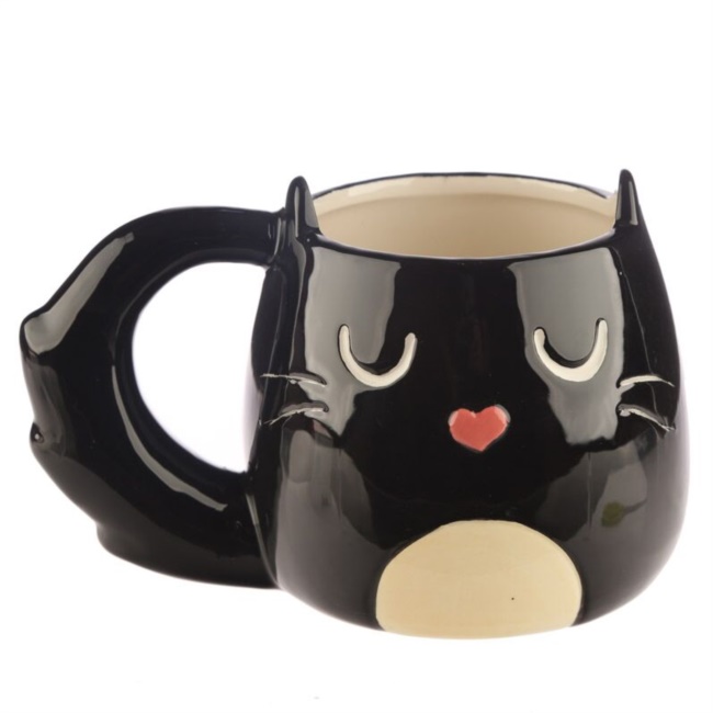 Tazza a Forma di Gatto Color Nero - Feline Fine