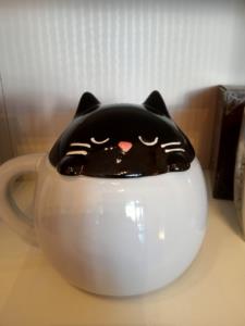 Tazza in Ceramica con Coperchio Sagomato - Gatto