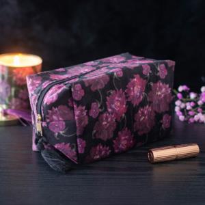 Trousse portatrucchi con stampa floreale Dark Roma