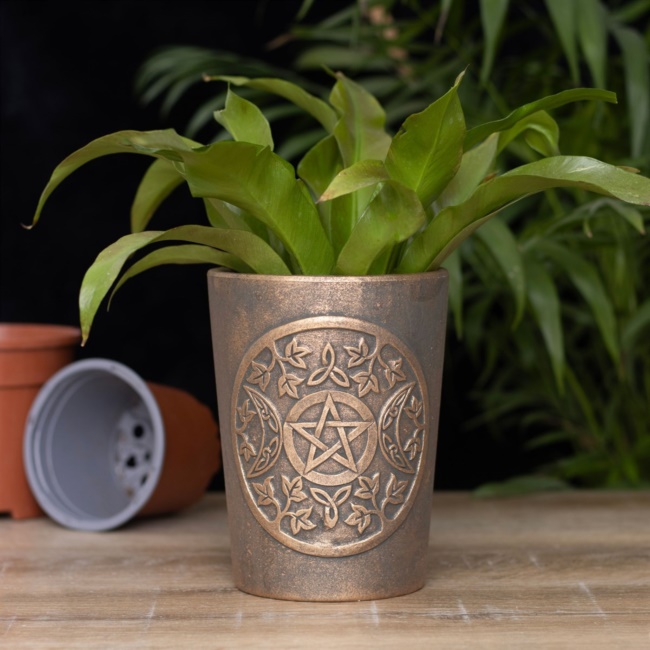 Vaso in stile bronzo con triplice luna