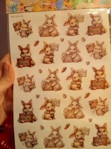 adesivi blister da 40 con coniglietti