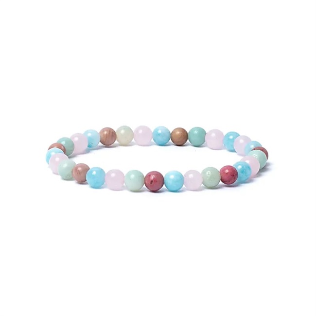 bracciale acquamarina quarzo rosa amazzonite