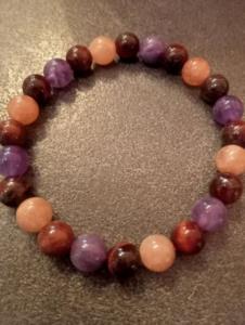 bracciale ametista pietra del sole occhio di tigre