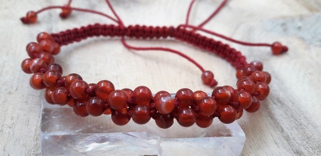 bracciale treccia corniola