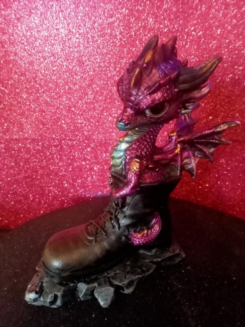 drago cucciolo nel vecchio stivale