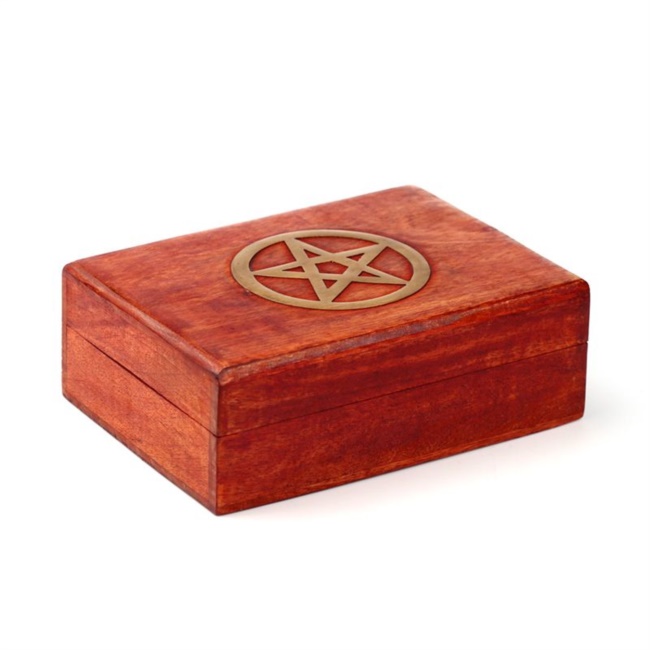 scatola in legno di mango pentagramma