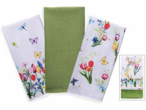 set 3 asciugapiatti in cotone